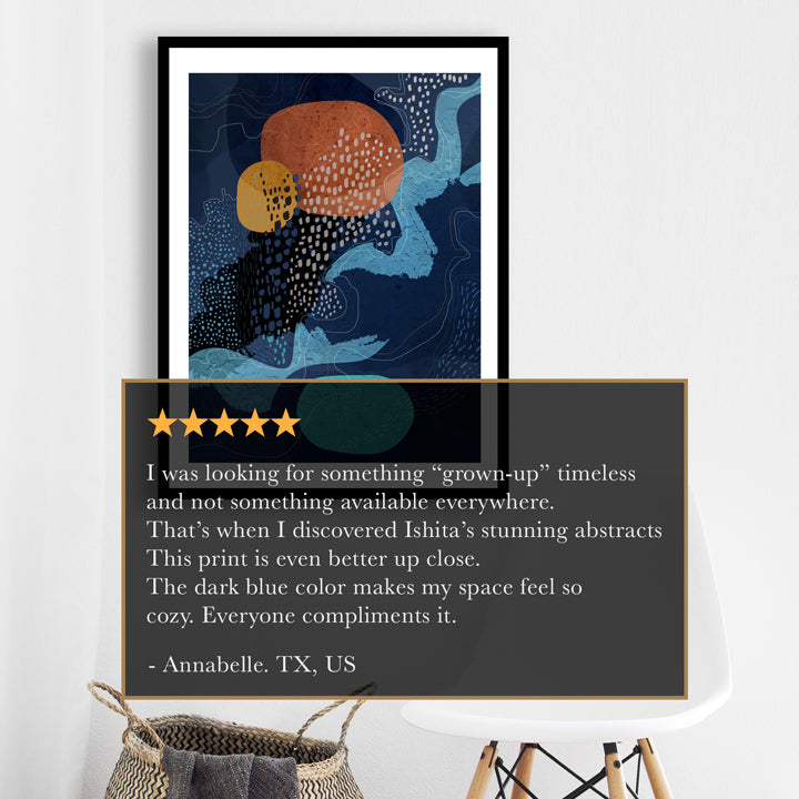 SoulCurryArt Midnight Waterfall print featuring a serene waterfall scene with dark, moody tones and flowing water in a natural setting.