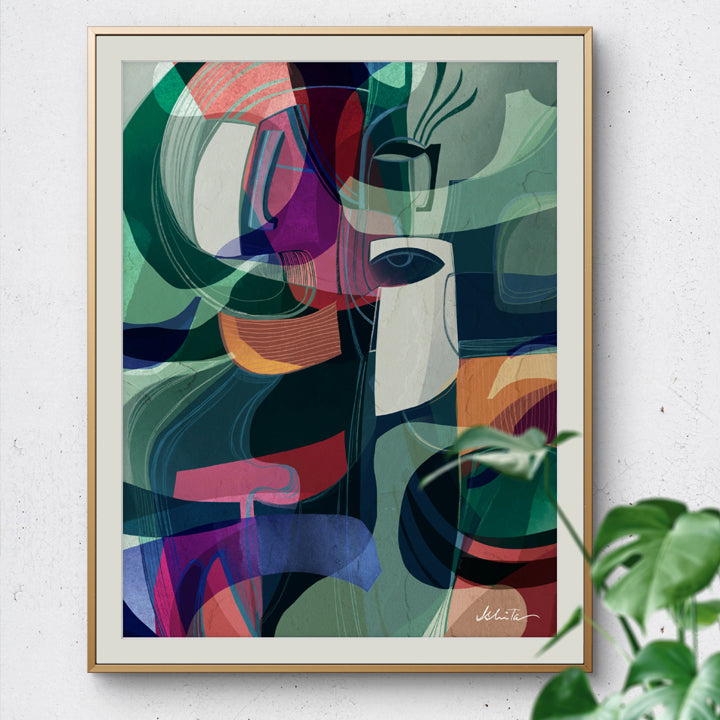 SoulCurryArt Mystic print on paper, 16x20 inches, featuring vibrant, abstract artwork with mystical and colorful design elements.