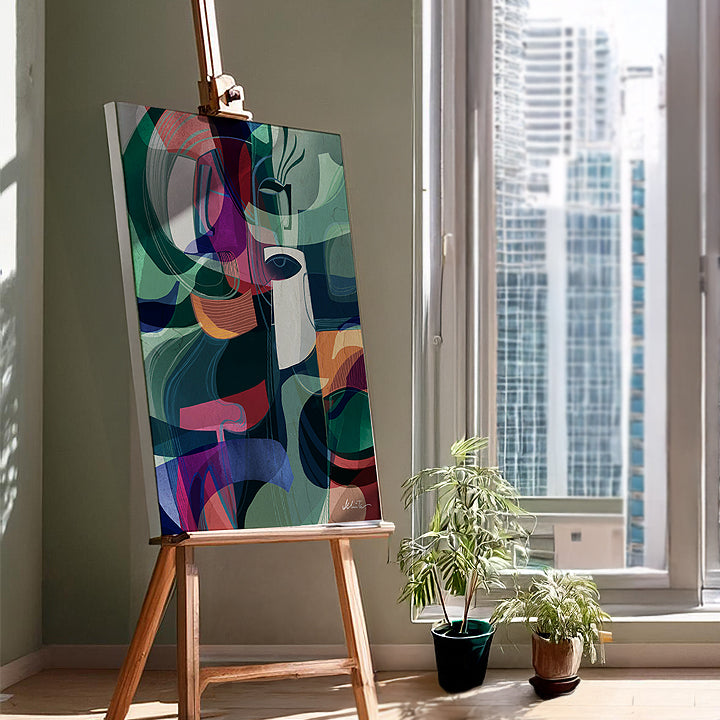 SoulCurryArt Mystic print on paper, 16x20 inches, featuring vibrant, abstract artwork with mystical and colorful design elements.