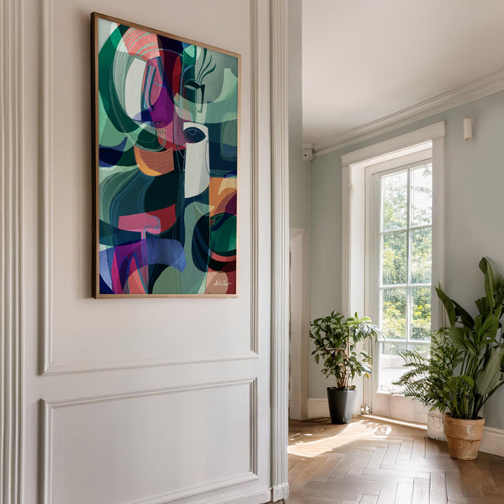 Mystic print on paper featuring abstract art by SoulCurryArt, 16x20 inches, showcasing vibrant, mystical design and intricate details.