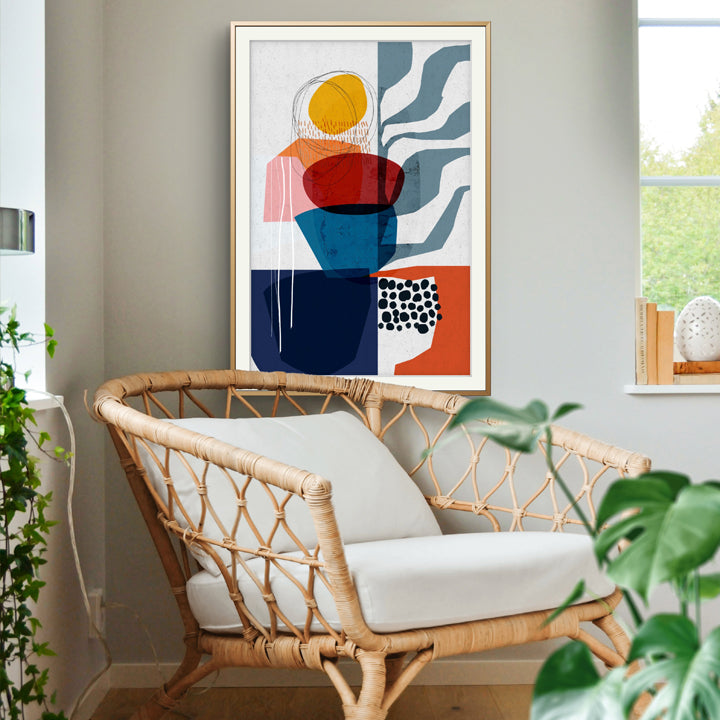 Colorful botanical print titled "Planted" by SoulCurryArt, featuring lush green plants on a white background.