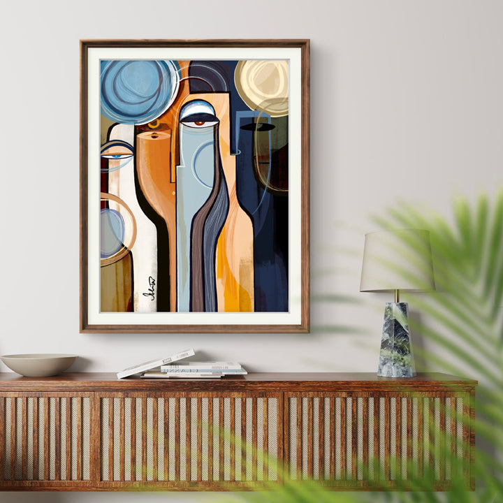 Close-up of a vibrant SoulCurryArt Profound print featuring bold colors and intricate abstract patterns on high-quality paper.