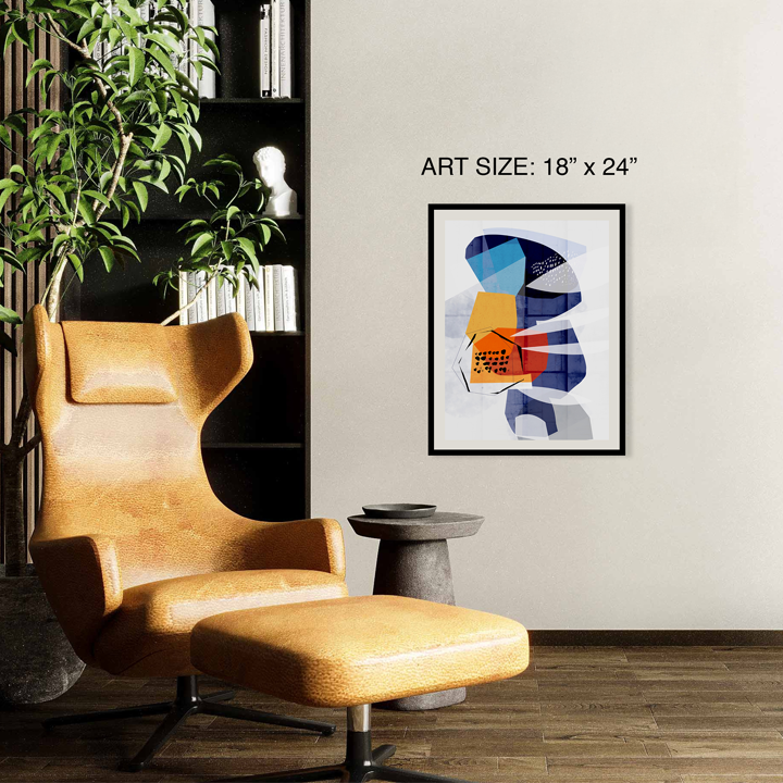 SoulCurryArt print titled "Stratas" featuring layered abstract paper design on 16x20-inch art print.