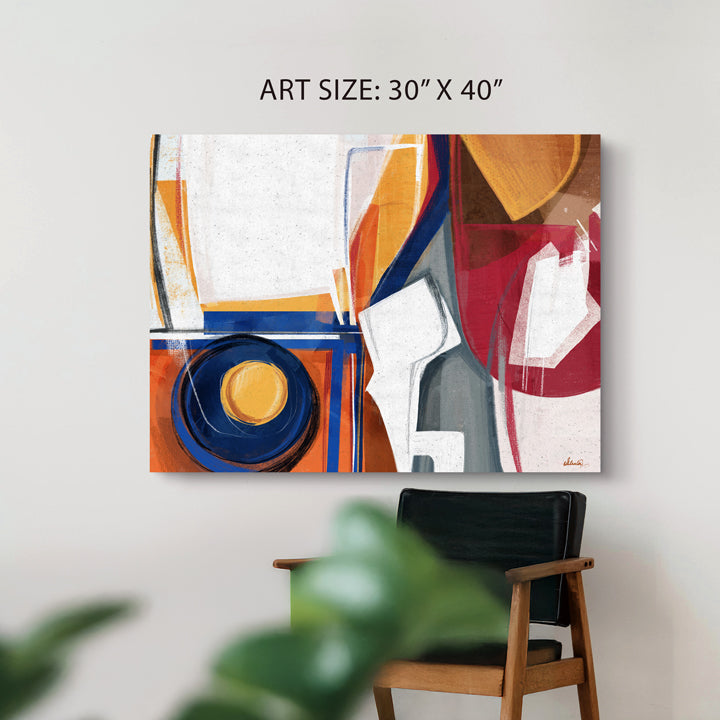 Colorful print of abstract synapses artwork by SoulCurryArt, measuring 30x40 inches, featuring vibrant neural connection visuals.