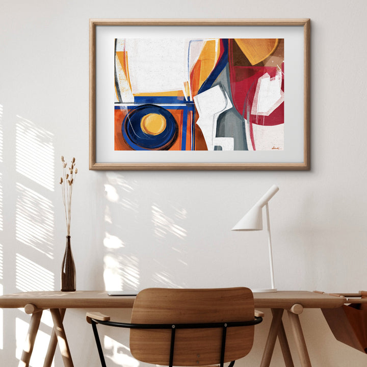 Colorful print of interconnected synapses artwork by SoulCurryArt, showcasing vibrant neural pathways on paper.