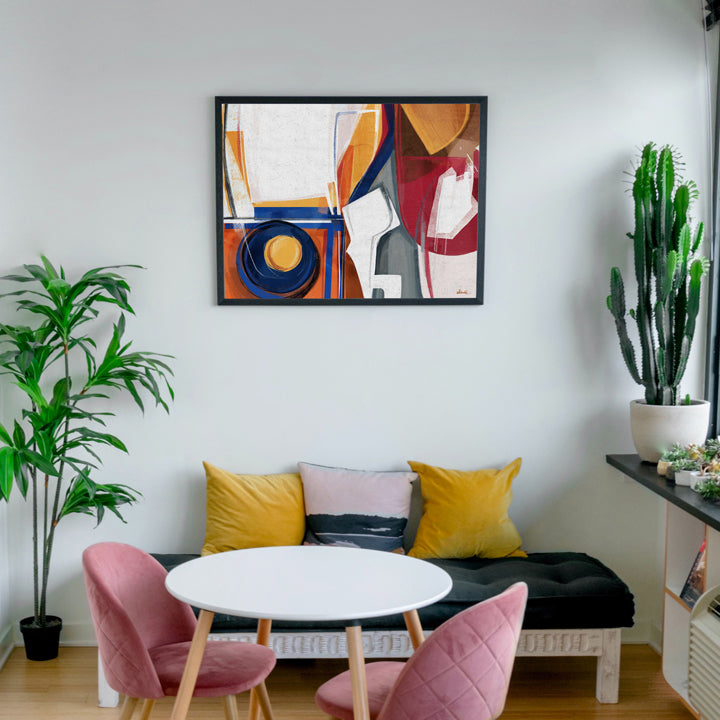 Colorful abstract print of synapses on paper by SoulCurryArt, showcasing vibrant neural connection artwork.