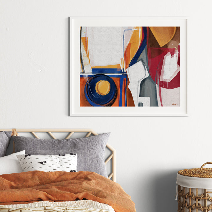 Colorful abstract print of synapses artwork by SoulCurryArt, showcasing vibrant neural connections on paper.
