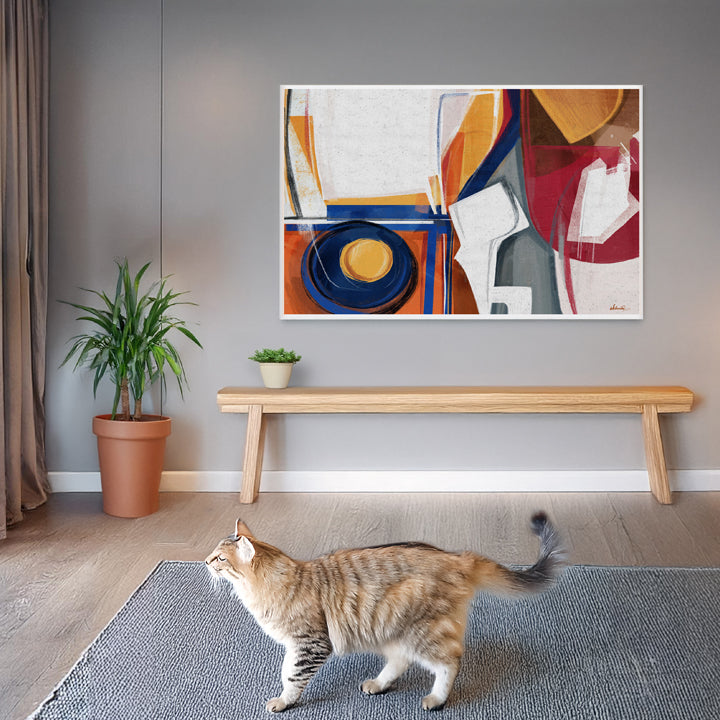 Colorful print of synapses artwork by SoulCurryArt, featuring vibrant neural connections on a white background.