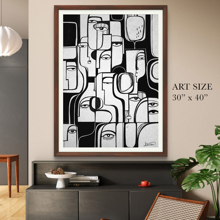 SoulCurryArt print titled Synchronicity, 16x20-inch paper artwork featuring vibrant, abstract designs symbolizing connection and harmony.