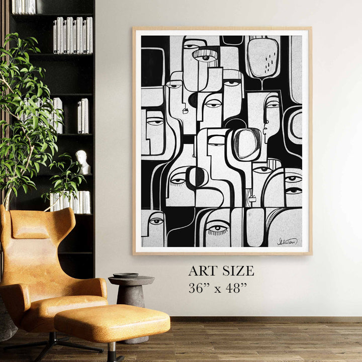 SoulCurryArt print titled Synchronicity featuring vibrant abstract artwork on 16x20-inch paper.