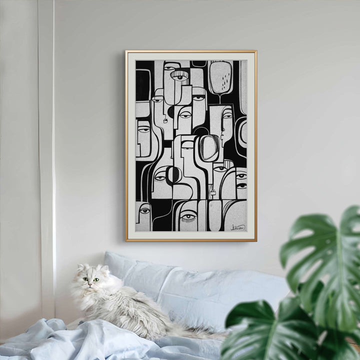 Colorful Synchronicity print by SoulCurryArt featuring vibrant abstract patterns on high-quality paper.