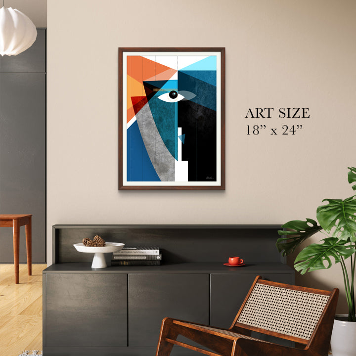 Print titled "The Kiss" by SoulCurryArt, 16x20-inch paper art featuring a romantic scene with two figures embracing.