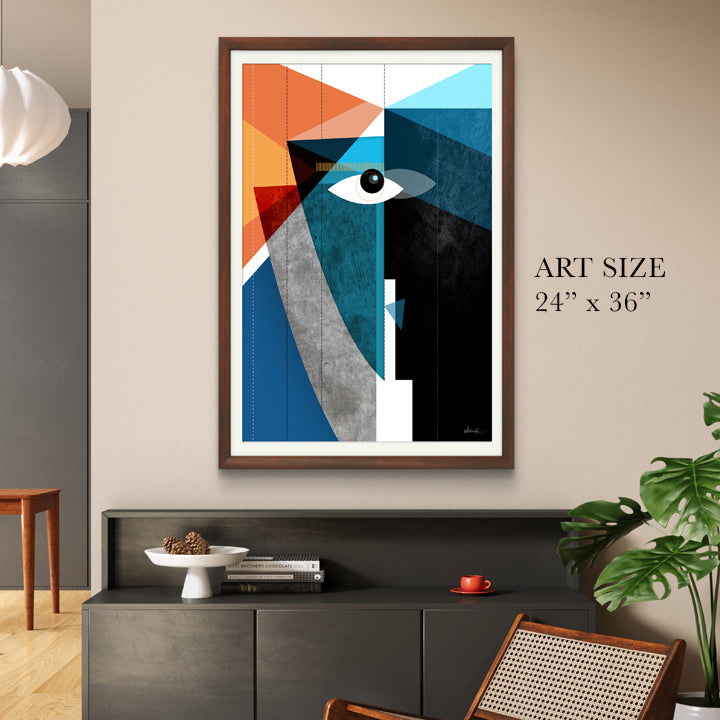 SoulCurryArt print of "The Kiss" depicting a romantic embrace on paper, 16x20 inches, artistic and detailed imagery.