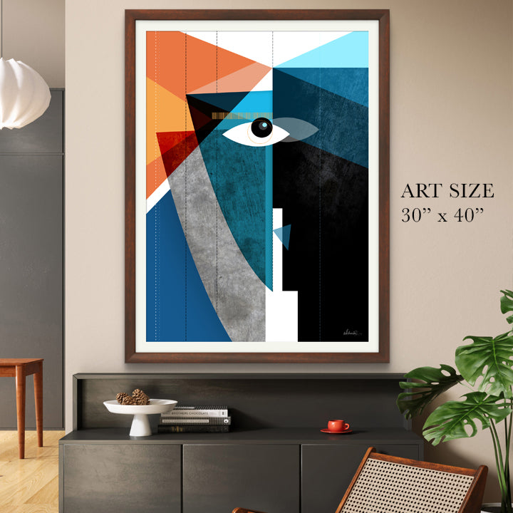 SoulCurryArt print titled "The Kiss," 16x20-inch paper art print featuring a romantic scene with two figures embracing.
