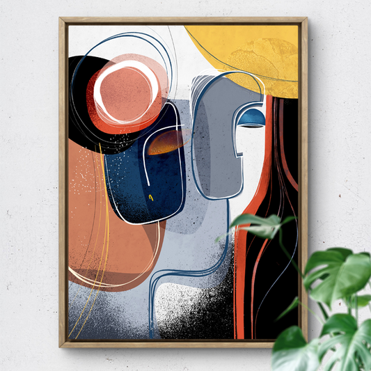 Colorful print titled "Tryst By The River" by SoulCurryArt, featuring a serene river scene with vibrant, artistic brushstrokes.