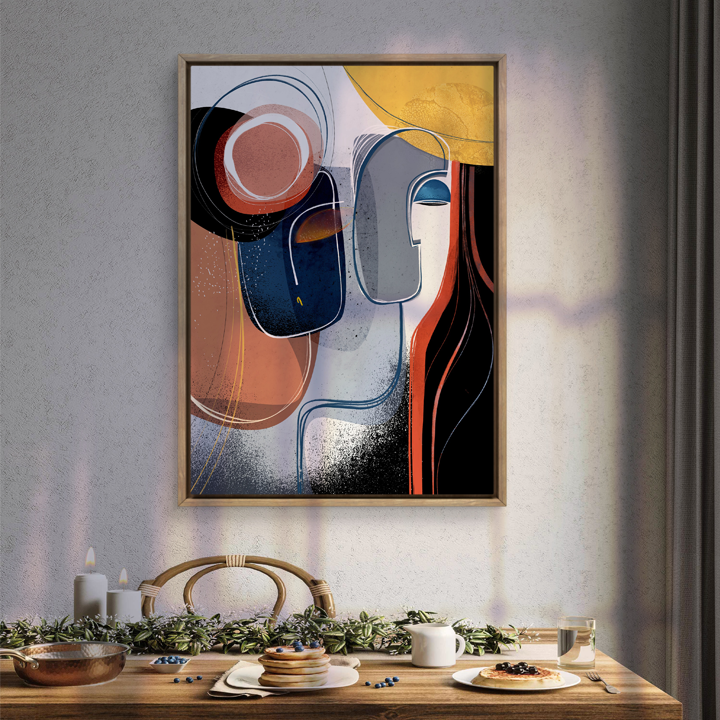 Colorful print titled "Tryst By The River" by SoulCurryArt, featuring a scenic riverside scene with vibrant, detailed artwork.