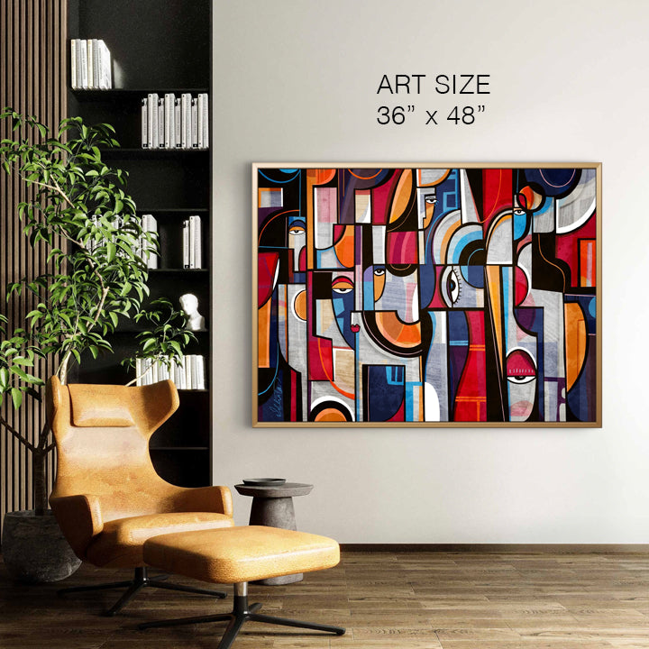 SoulCurryArt print titled "Voices" featuring vibrant, artistic paper print in a 16x20 size with bold, colorful design.