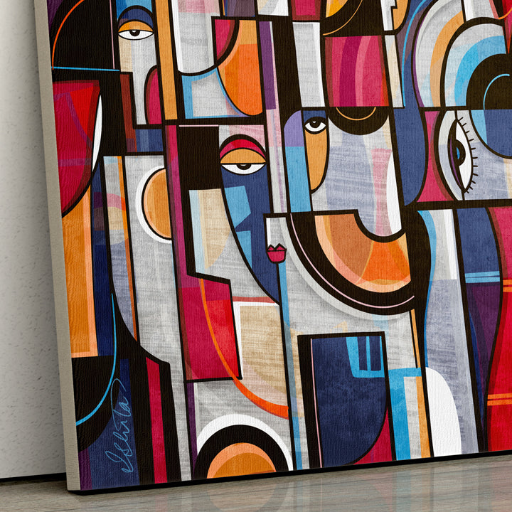 SoulCurryArt print titled "Voices," 16x20-inch paper artwork featuring vibrant, abstract designs and expressive visual elements.