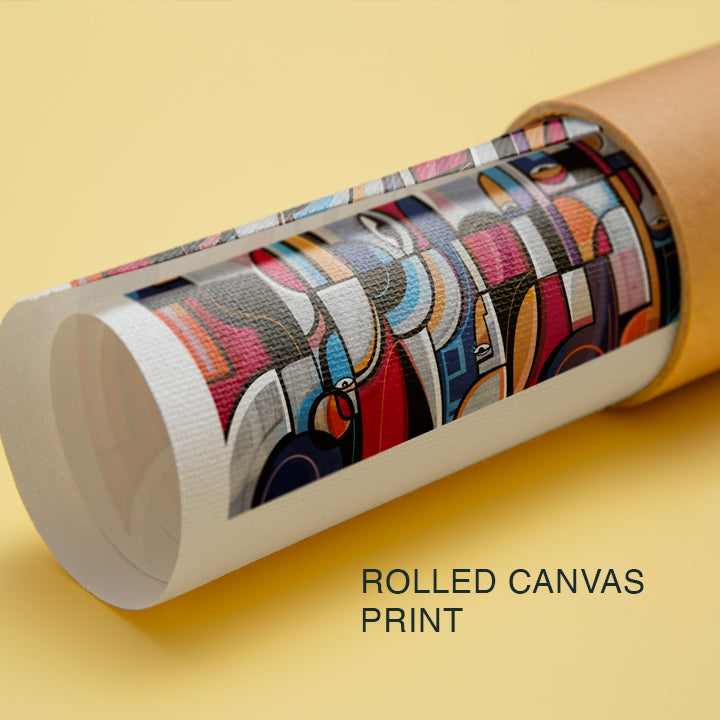 SoulCurryArt print titled Voices, 16x20-inch paper art featuring abstract colorful voice-inspired design.