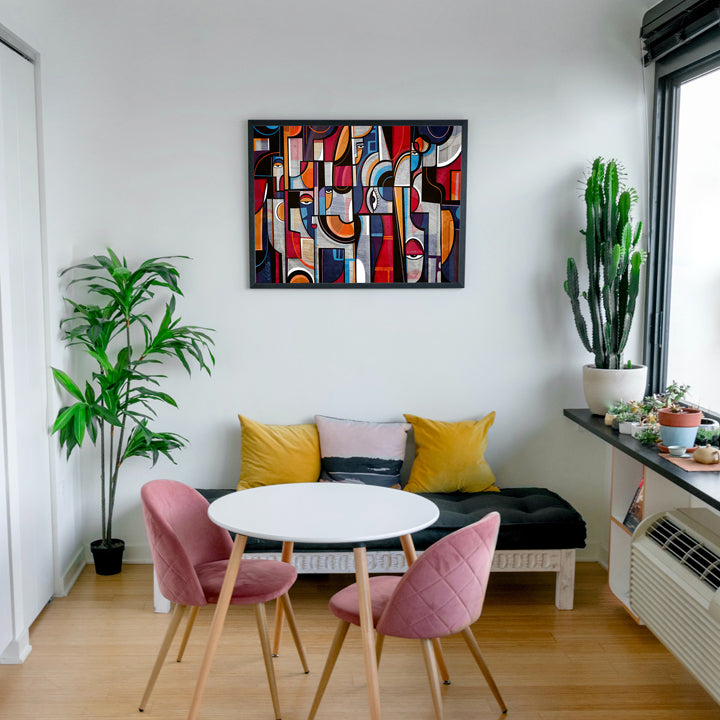 SoulCurryArt print titled "Voices," 16x20-inch paper art featuring expressive abstract design and vibrant colors.