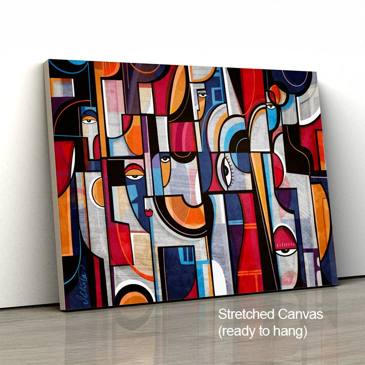 SoulCurryArt print titled Voices, 16x20-inch paper artwork featuring vibrant abstract design and expressive visual elements.