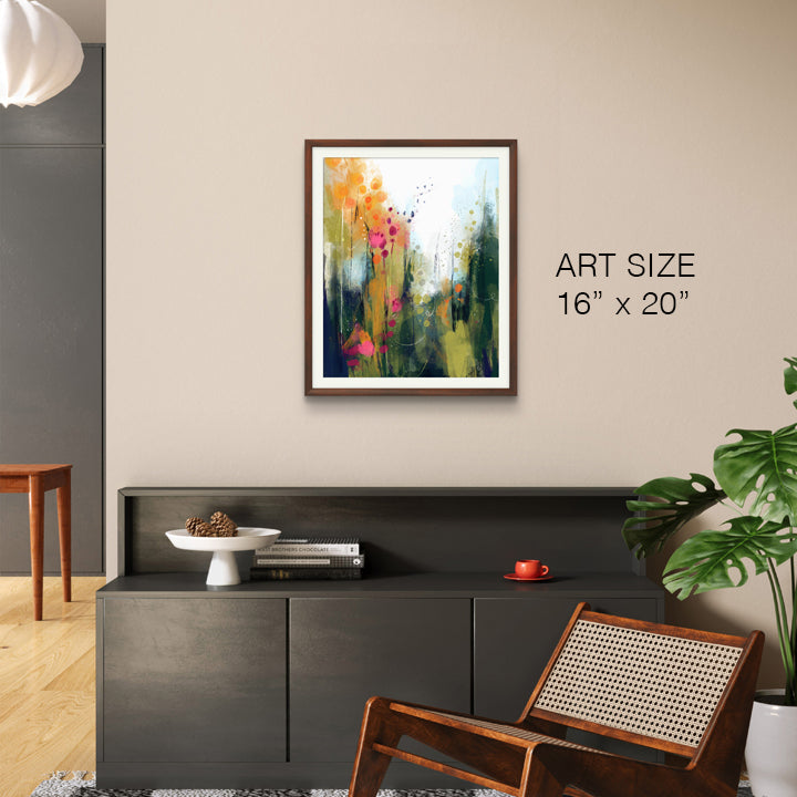 SoulCurryArt Wildwood print on paper, 16x20 inches, showcasing a detailed and vibrant nature-inspired artwork.
