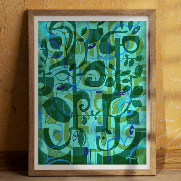 Colorful veined print by SoulCurryArt showcasing intricate, abstract design on high-quality art paper.
