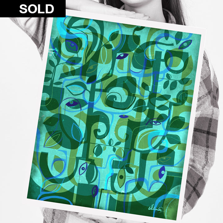 Veined print by SoulCurryArt showcasing a textured, abstract design with intricate veining details on high-quality paper.