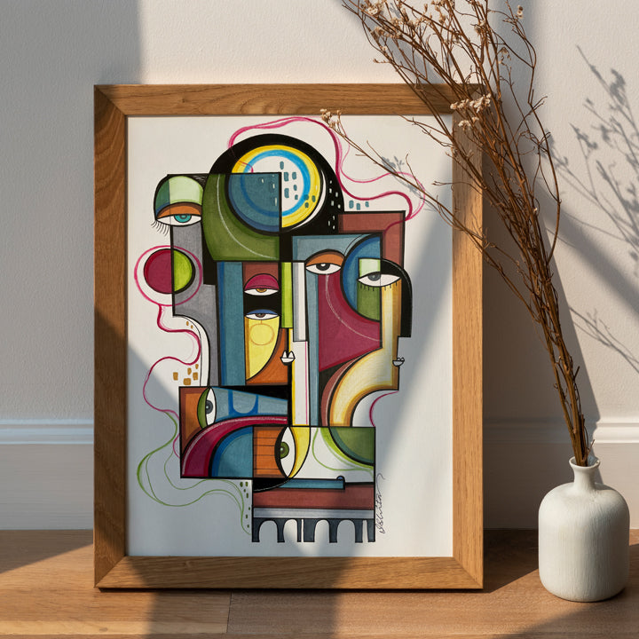 Original art piece titled "Energy" by SoulCurryArt, featuring vibrant abstract colors and dynamic brushstrokes on canvas.