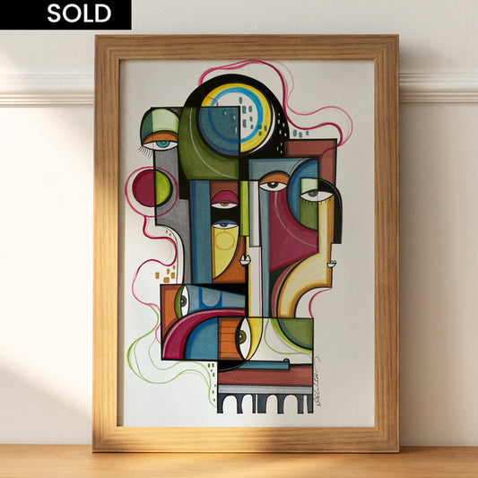 Original art piece titled "Energy" by SoulCurryArt, featuring vibrant abstract colors and dynamic brushstrokes.