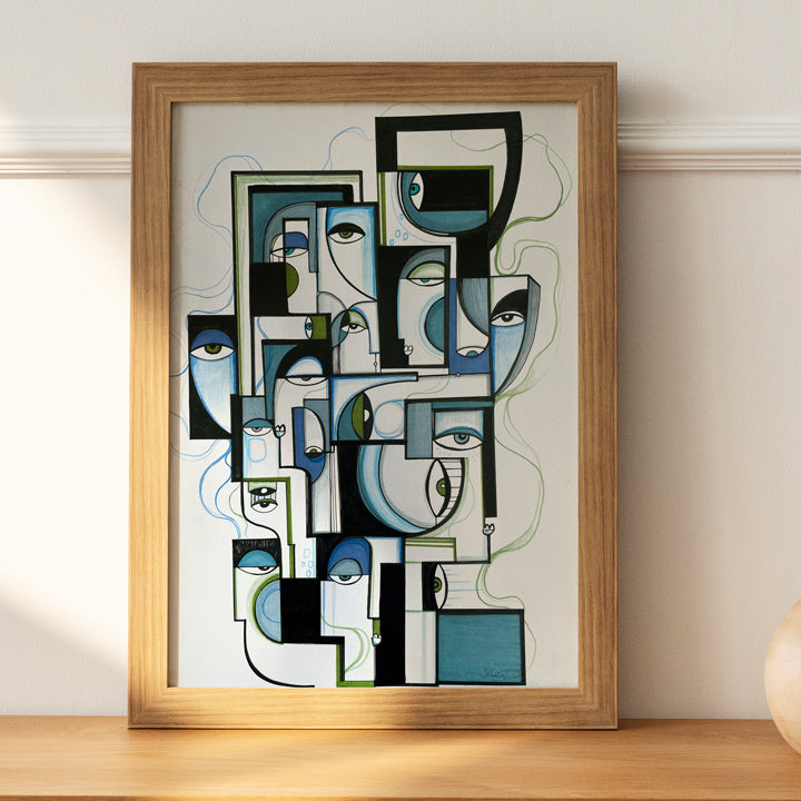 Original art piece titled "Growth" by SoulCurryArt, featuring vibrant colors and abstract design on a canvas.