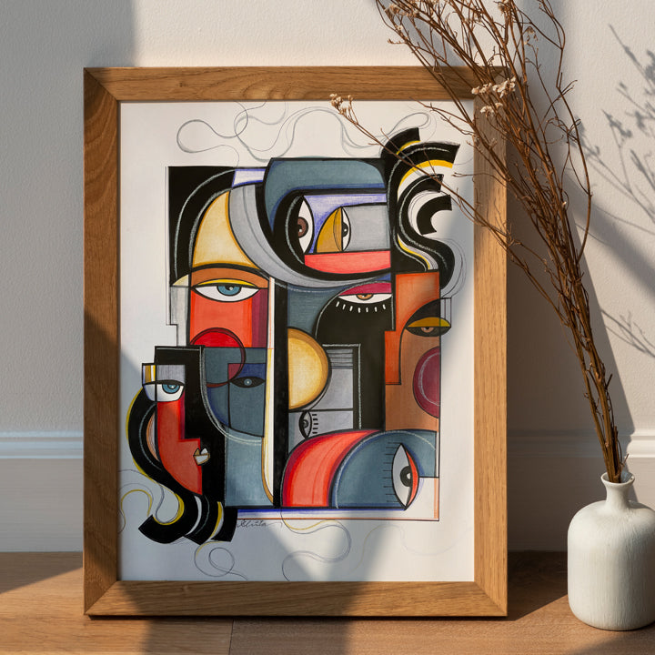 Original art by SoulCurryArt titled "Power," featuring vibrant abstract brushstrokes and bold colors.