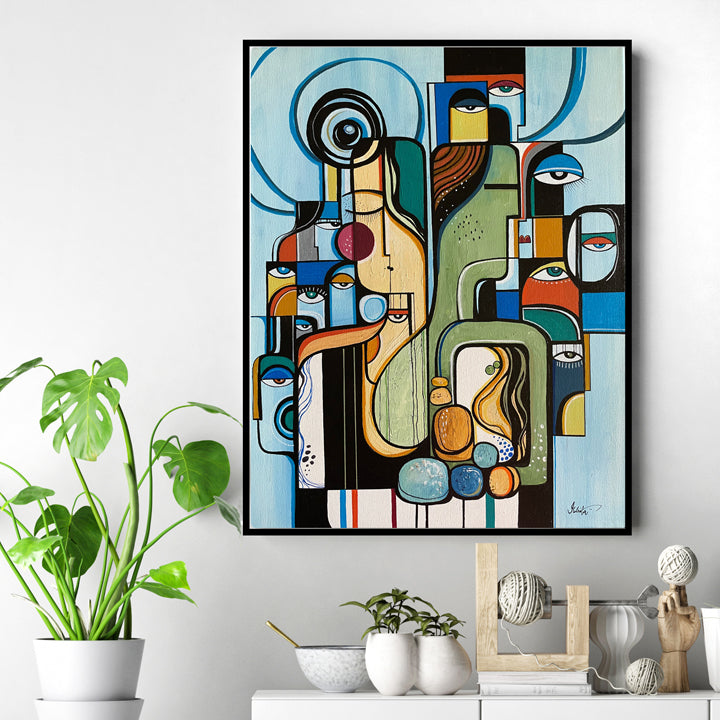 Original art piece by SoulCurryArt titled "Made From Earth," featuring earthy tones and abstract design in vibrant colors.
