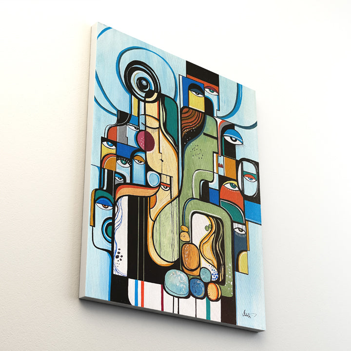 Original art piece by SoulCurryArt titled Made From Earth, showcasing vibrant, textured earth-inspired colors and abstract design.