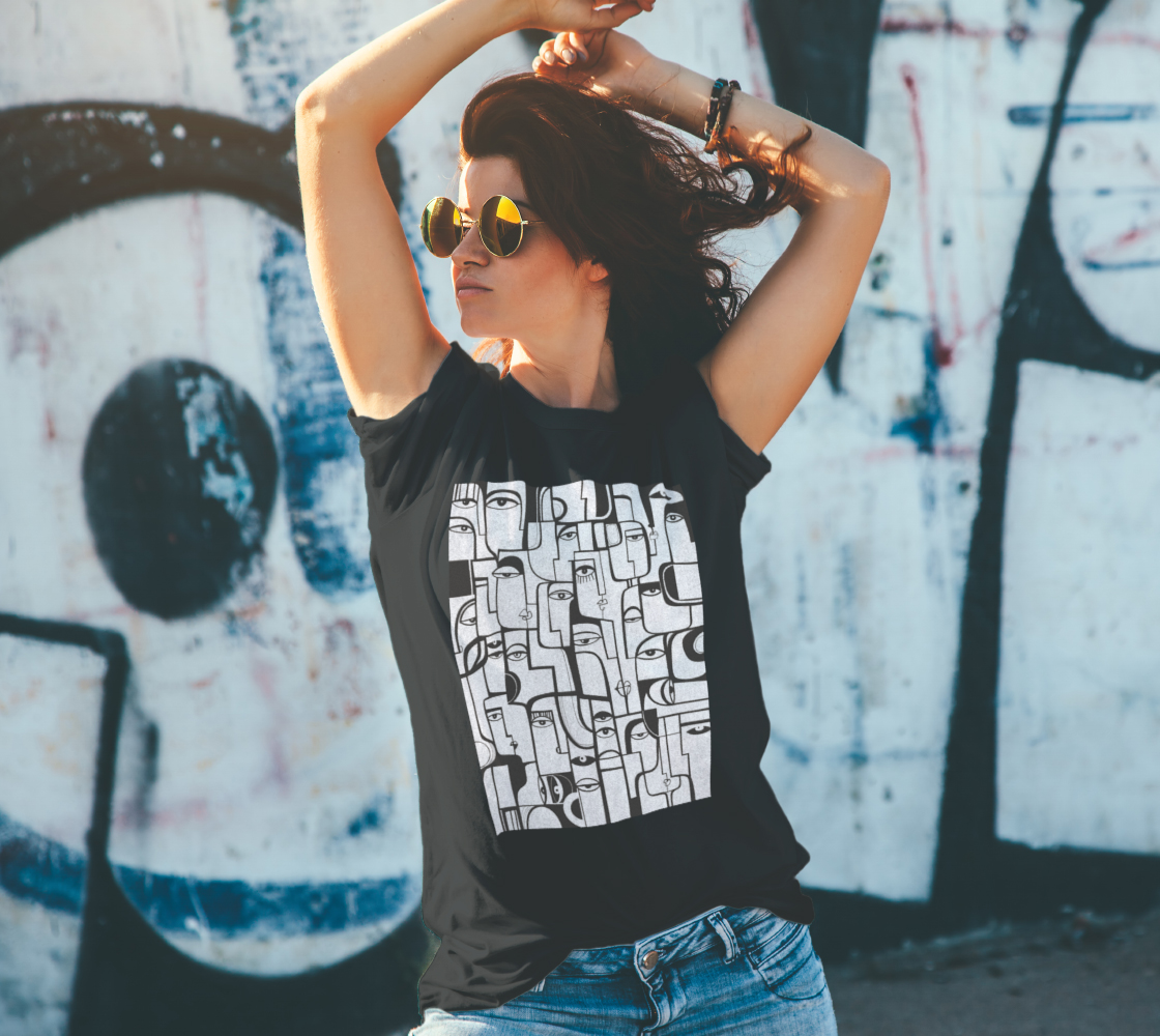 Black Noir T-shirt by SoulCurryArt featuring a classic crew neck and soft cotton fabric, styled as a casual shirt or top.