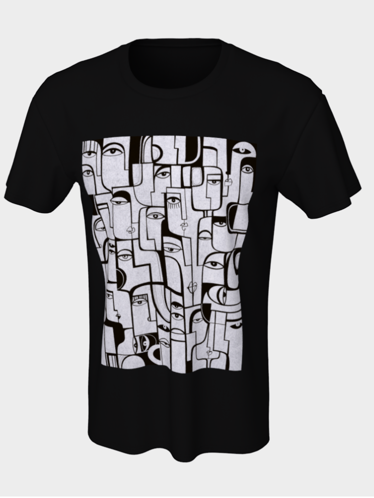 Black Noir T-shirt by SoulCurryArt featuring a simple, stylish design, made from soft fabric, perfect for casual wear.